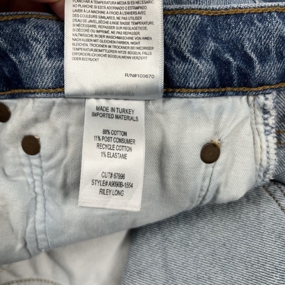 Agolde Riley Long Women's High Rise Straight Jeans 33 - Picture 8 of 9